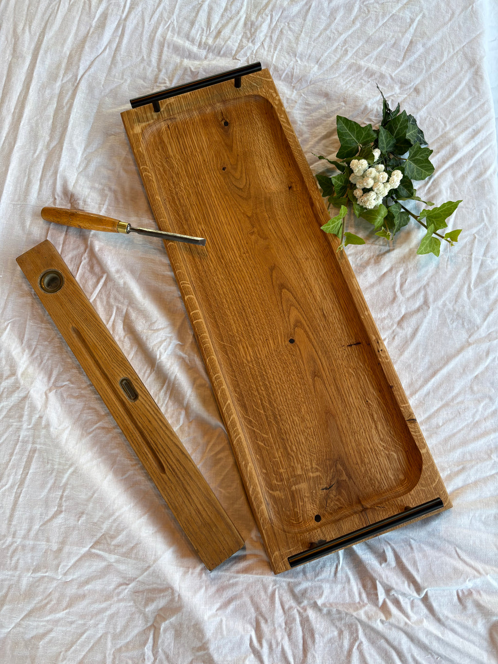 Platou servire lemn de stejar